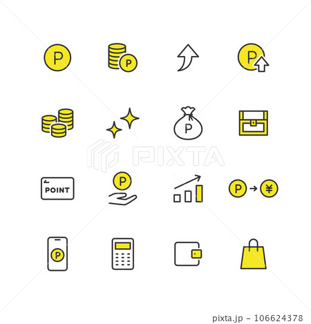 ポイント関連のアイコンセット ポイント関連のアイコンセット 106624378