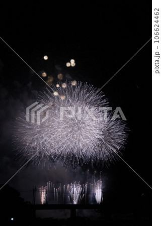 夜空に打ちあがる花火 岡崎大花火大会 夜空に打ちあがる花火 岡崎大花火大会 106624462