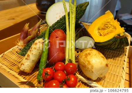 カラフルな夏野菜の盛り合わせ カラフルな夏野菜の盛り合わせ 106624795