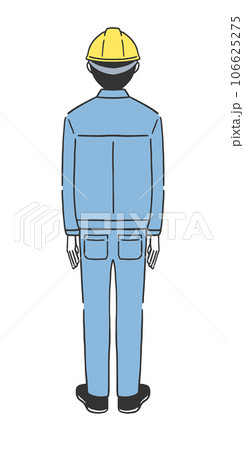 男性作業員の全身後ろ姿のイラスト素材 男性作業員の全身後ろ姿のイラスト素材 106625275