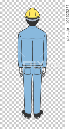 男性作業員の全身後ろ姿のイラスト素材 男性作業員の全身後ろ姿のイラスト素材 106625275
