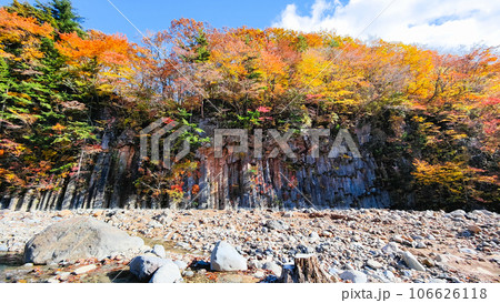 八幡平・松川渓谷の紅葉（松川玄武岩） 106626118