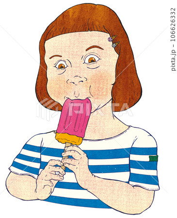 アイスキャンディーを食べる女の子 アイスキャンディーを食べる女の子 106626332