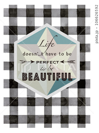 イラスト素材:ギンガムチェック・詩・水彩ポスターデザイン イラスト素材:ギンガムチェック・詩・水彩ポスターデザイン 106626592