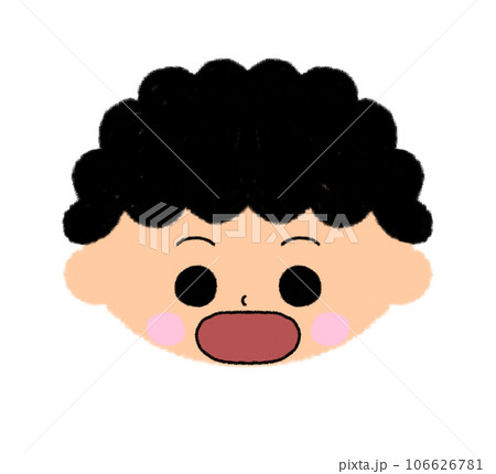 大きな口を開けている男の子の顔アイコン 大きな口を開けている男の子の顔アイコン 106626781