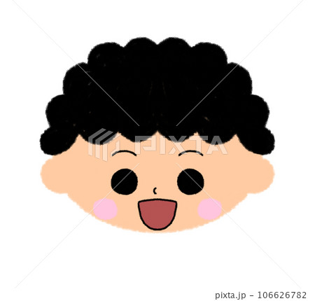 口を開けて笑っている男の子の顔アイコン 106626782