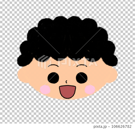 口を開けて笑っている男の子の顔アイコン 106626782