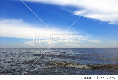 open sea with cloudy blue sky open sea with cloudy blue sky 106627995