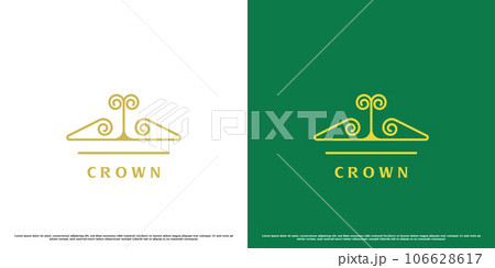Queen crown logo design illustration. Line art silhouette crown princess queen king royal simple abstract minimalist elegant luxury. Medieval modern royal crown beauty creative abstract icon symbol. Queen crown logo design illustration. Line art silhouette crown princess queen king royal simple abstract minimalist elegant luxury. Medieval modern royal crown beauty creative abstract icon symbol. 106628617