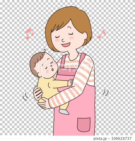 幼兒園老師抱寶寶上半身插畫 幼兒園老師抱寶寶上半身插畫 106628737