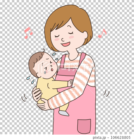 幼兒園老師抱寶寶上半身插畫 幼兒園老師抱寶寶上半身插畫 106628805