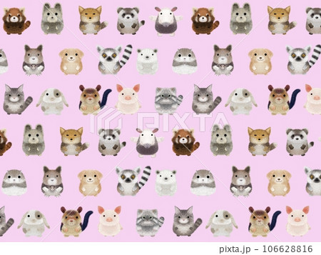 フワフワ動物B 背景① ピンク フワフワ動物B 背景① ピンク 106628816