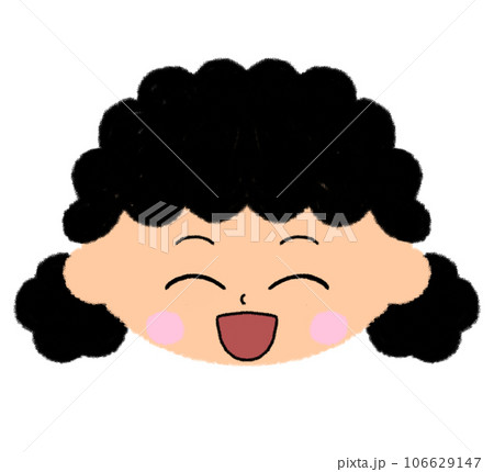 にっこり笑っている女の子の顔アイコン 106629147