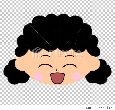 にっこり笑っている女の子の顔アイコン 106629147