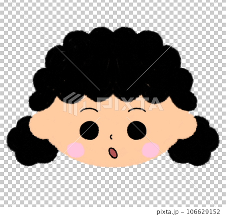 不思議な表情の女の子の顔アイコン 106629152