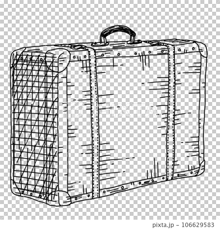 Vintage-style trunk case pen drawing/hand-drawn illustration Vintage-style trunk case pen drawing/hand-drawn illustration 106629583