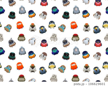 フワフワ鳥C   シームレスパターン　 PNG 106629601