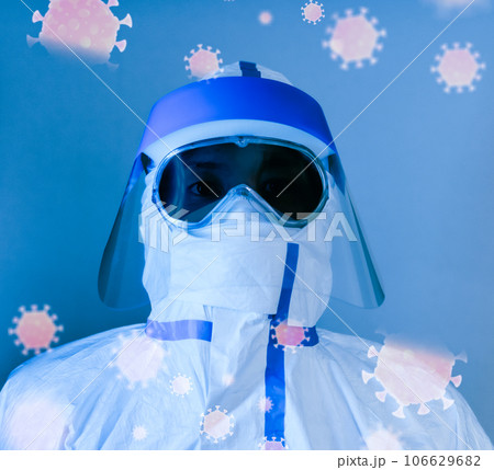 感染症対策の防護服の男性 106629682
