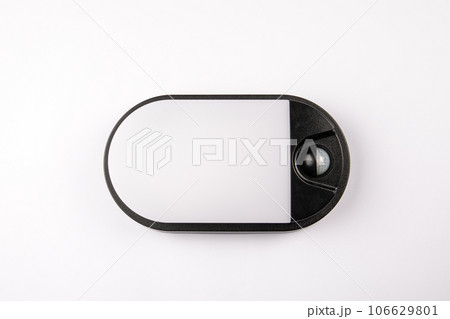 Outdoor led lamp with a motion sensor on a white background 106629801