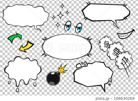 アメコミ風のふきだしデザインセット3 106630269