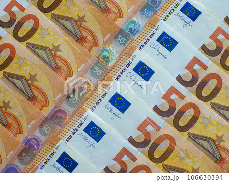Background of the fifty euros banknotes 106630394