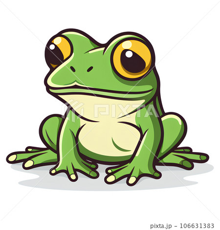 cartoon, frog, cute, illustration, animal, green, nature, funny, happy, character, wildlife, toad, graphic, design, smile, isolated, amphibian, water, set, pond, fun, jump, wild, art, drawing, lake, 106631383