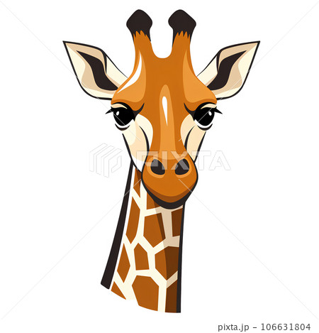 cartoon, cute, illustration, animal, giraffe, safari, isolated, zoo, wildlife, wild, nature, character, funny, mammal, africa, jungle, background, african, happy, drawing, design, cheerful, icon, lion 106631804