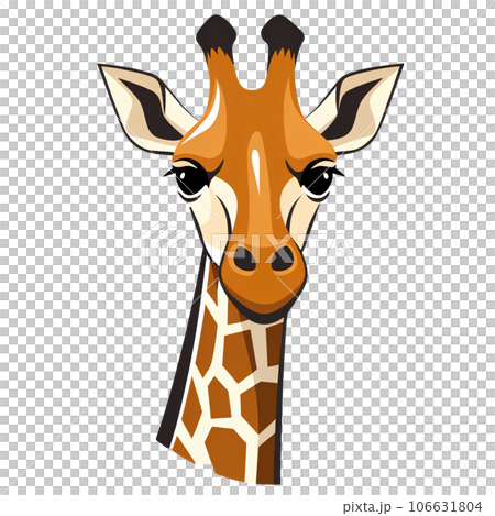 cartoon, cute, illustration, animal, giraffe, safari, isolated, zoo, wildlife, wild, nature, character, funny, mammal, africa, jungle, background, african, happy, drawing, design, cheerful, icon, lion 106631804
