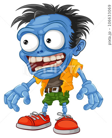 Creepy Scary Bald Zombie Monster Man Cartoon 106633069