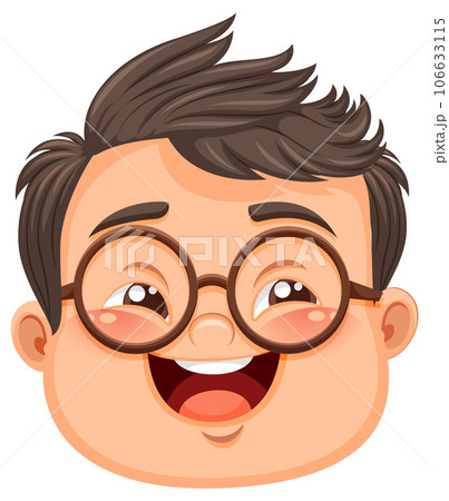 Cute nerdy boy cartoon character 106633115
