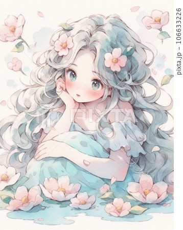 桜の花びらとドレスを着た少女 桜の花びらとドレスを着た少女 106633226