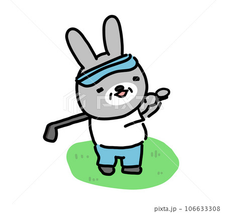 ゴルフをするウサギのイラスト 106633308