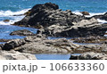 岩に打ち付ける波 106633360