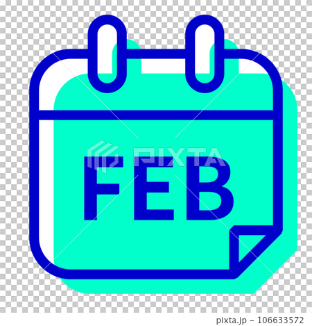 月、2月を表す2色スタイルのアイコン 月、2月を表す2色スタイルのアイコン 106633572