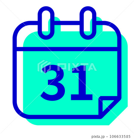 月、31を表す2色スタイルのアイコン 106633585