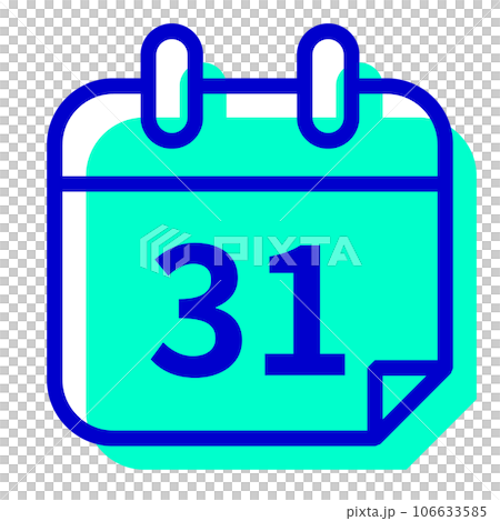 月、31を表す2色スタイルのアイコン 106633585
