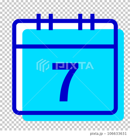 曜日、7を表す2色スタイルのアイコン 106633631