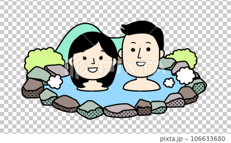 人物シンプルイラスト 温泉旅行 夫婦 人物シンプルイラスト 温泉旅行 夫婦 106633680