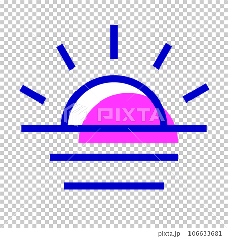 Two-color style icon representing the day and the sun Two-color style icon representing the day and the sun 106633681