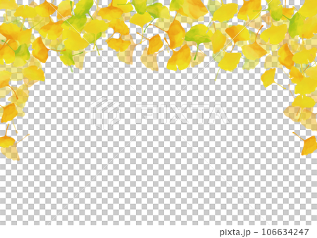 Watercolor style autumn ginkgo frame 106634247