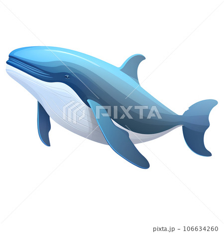cartoon, illustration, animal, sea, fish, ocean, marine, whale, cute, water, nature, mammal, underwater, life, blue, aquatic, isolated, wildlife, character, drawing, design, swim, graphic, big, fauna, 106634260