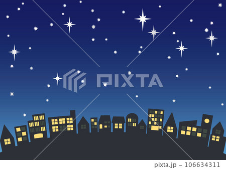 星空と街並みのベクターイラスト 106634311