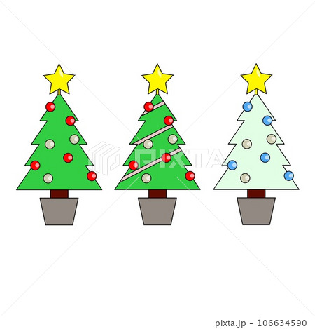 クリスマスツリー3本のイラスト素材 [106634590] - PIXTA