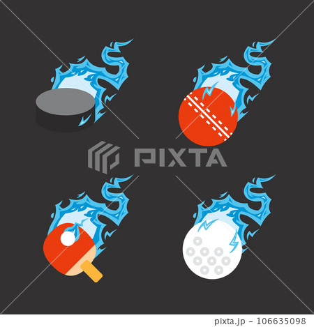 cricket ball flying thunder lightning flash ball icon Design Vector, Creative Symbol. cricket ball flying thunder lightning flash ball icon Design Vector, Creative Symbol. 106635098