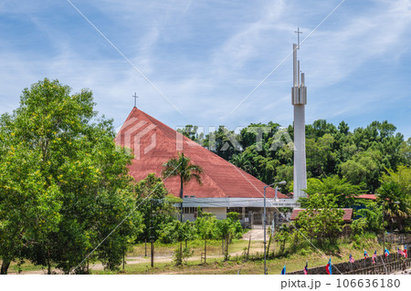 Sacred Heart Cathedral built in 1979 and located in Kota Kinabalu, Sabah, east Malaysia 106636180