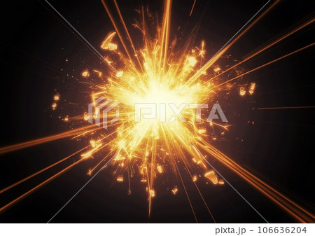 放射状に広がるオレンジの光線 106636204
