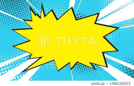 halftone pop art style background cartoon starburst pattern Blue light effect. Vintage tone. Vector illustration. wow gradient design banner 106636835
