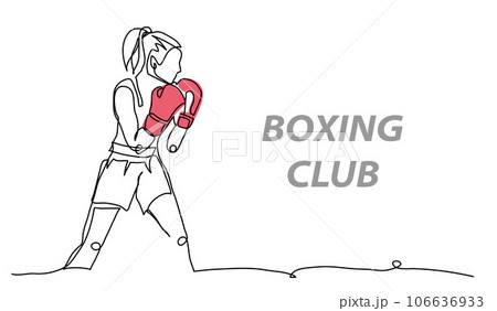 boxing girl draw