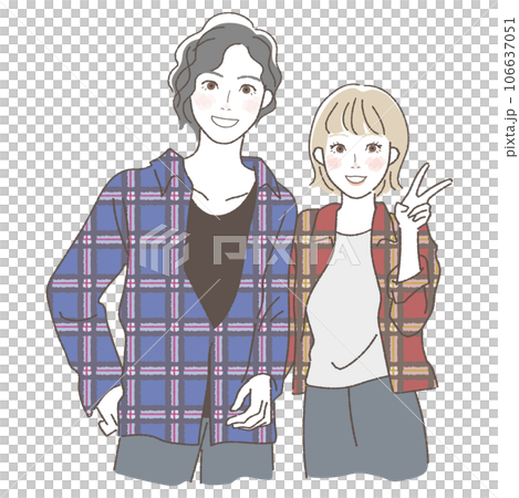 情侶插畫上半身 106637051