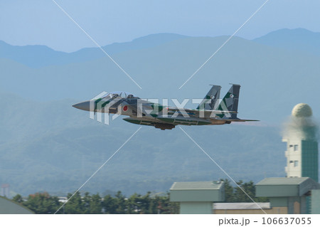 航空自衛隊飛行教導群F-15DJイーグル低空飛行 106637055